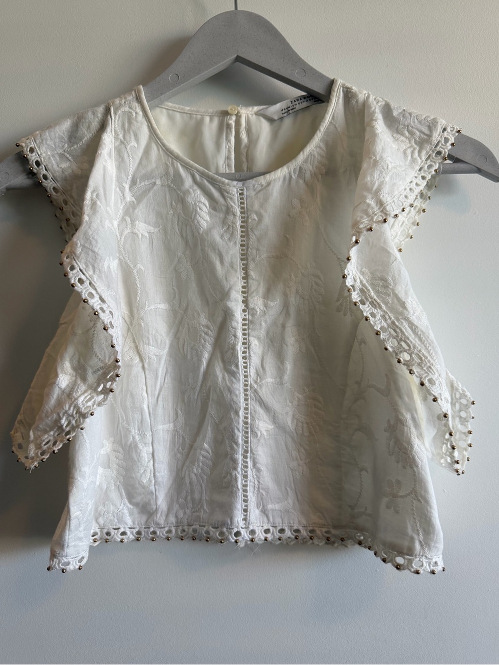 Zara Embroidered Crop Top